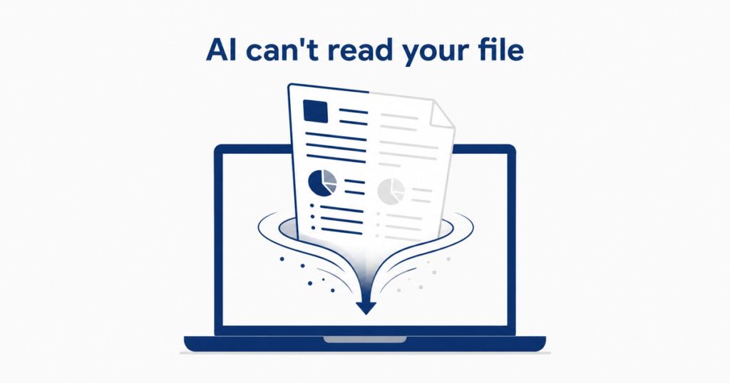 AIに資料を読み込ませても的外れな答えが返る原因を解説する記事のアイキャッチ画像