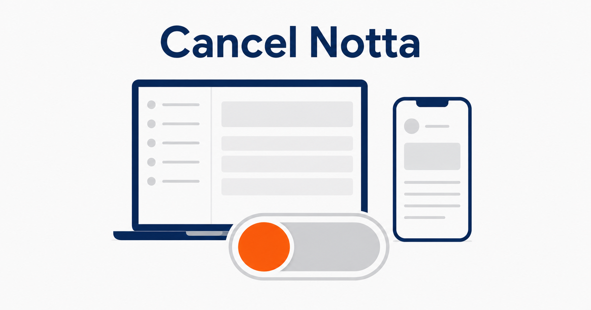 Nottaの解約手順を解説する記事のアイキャッチ画像