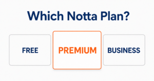 Nottaの料金プランを会議時間で選ぶイメージ図